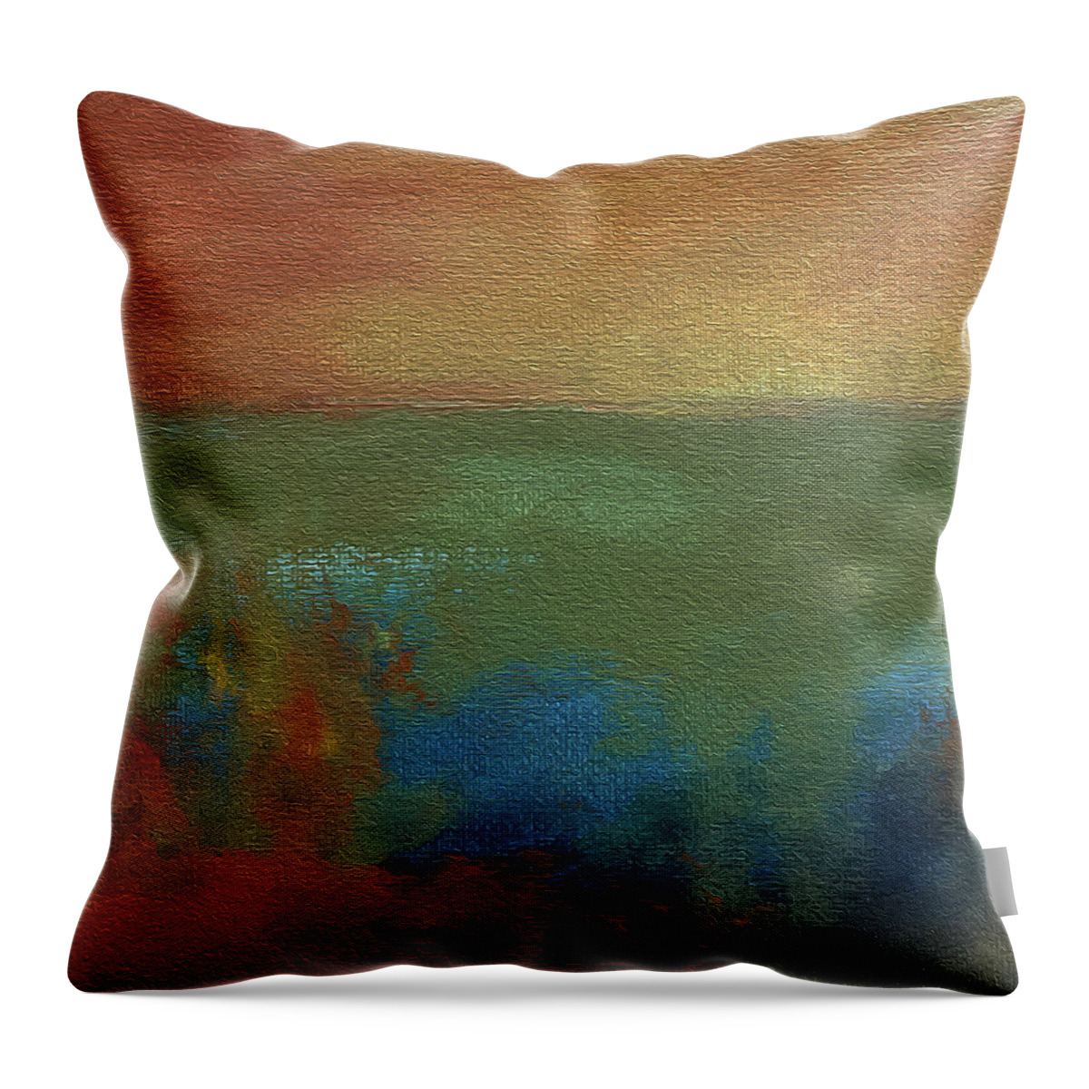 Landscape Throw Pillow featuring the mixed media Earthy by Linda Bailey