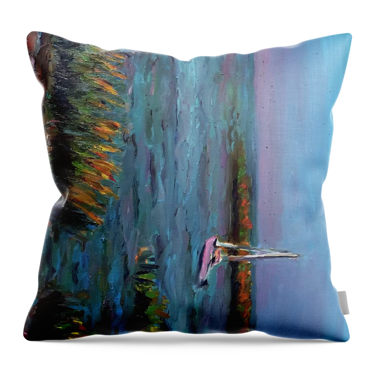 Cape Cod Beach Eastham Sailboat Throw Pillow featuring the painting Eastham beach by Beth Riso