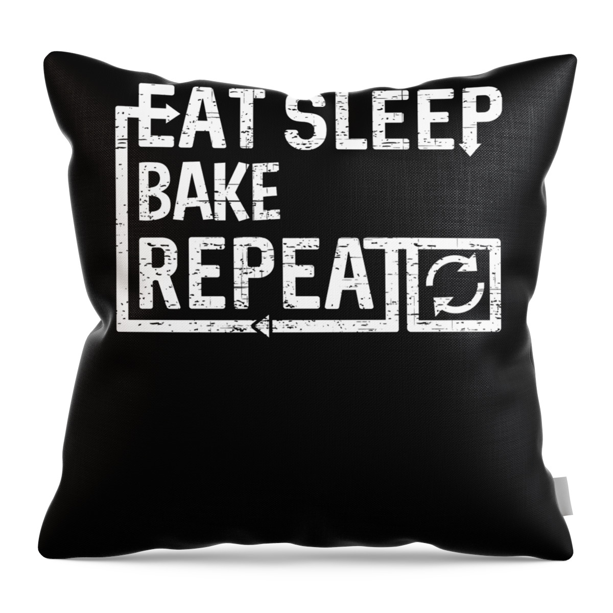 Cool Throw Pillow featuring the digital art Eat Sleep Bake by Flippin Sweet Gear