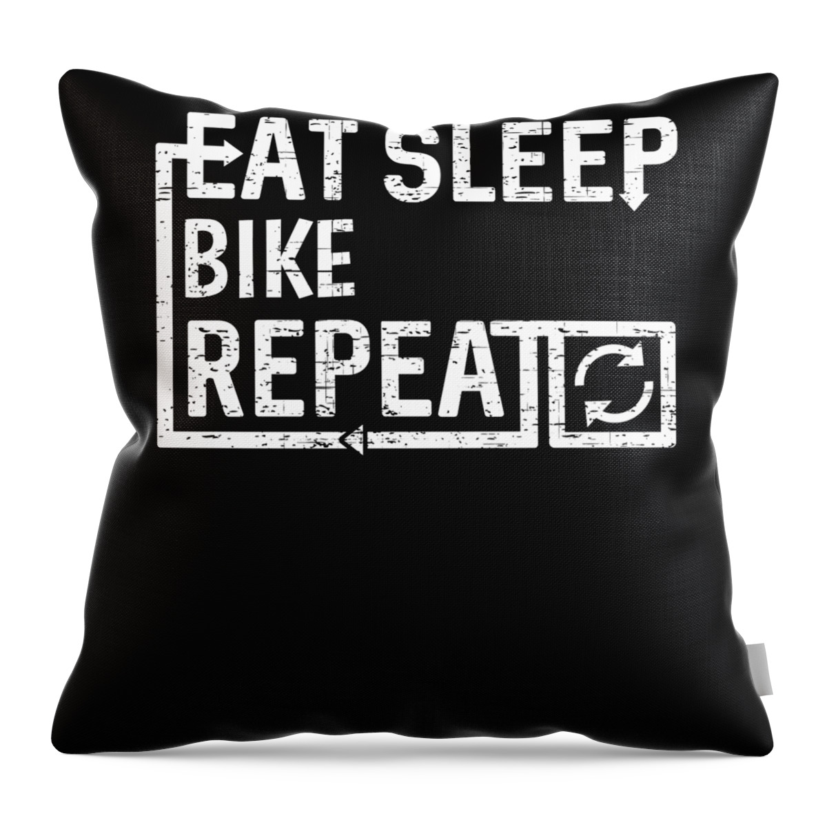 Cool Throw Pillow featuring the digital art Eat Sleep Bike by Flippin Sweet Gear