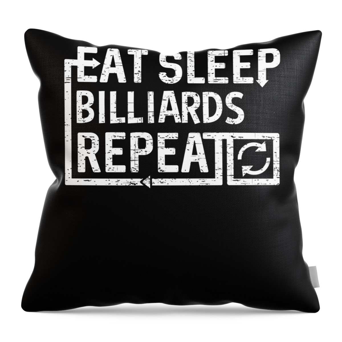 Cool Throw Pillow featuring the digital art Eat Sleep Billiards by Flippin Sweet Gear
