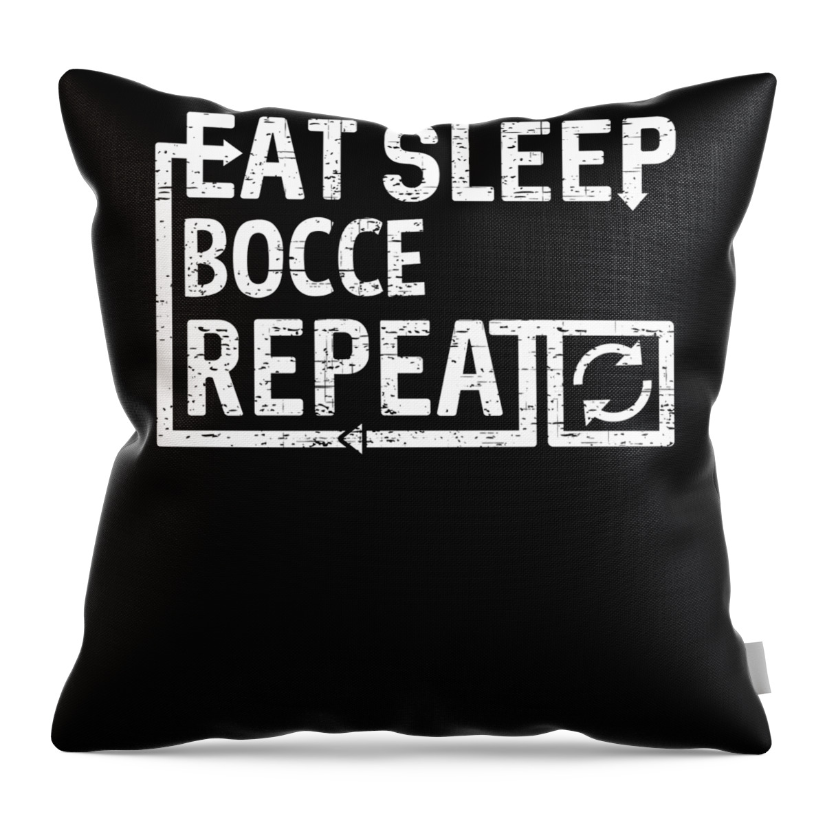 Cool Throw Pillow featuring the digital art Eat Sleep Bocce by Flippin Sweet Gear