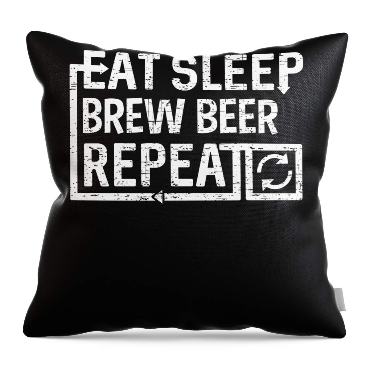 Repeat Throw Pillow featuring the digital art Eat Sleep Brew Beer by Flippin Sweet Gear