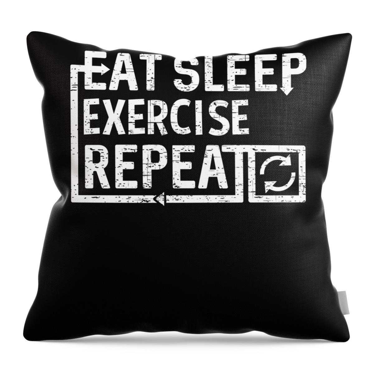 Cool Throw Pillow featuring the digital art Eat Sleep Exercise by Flippin Sweet Gear