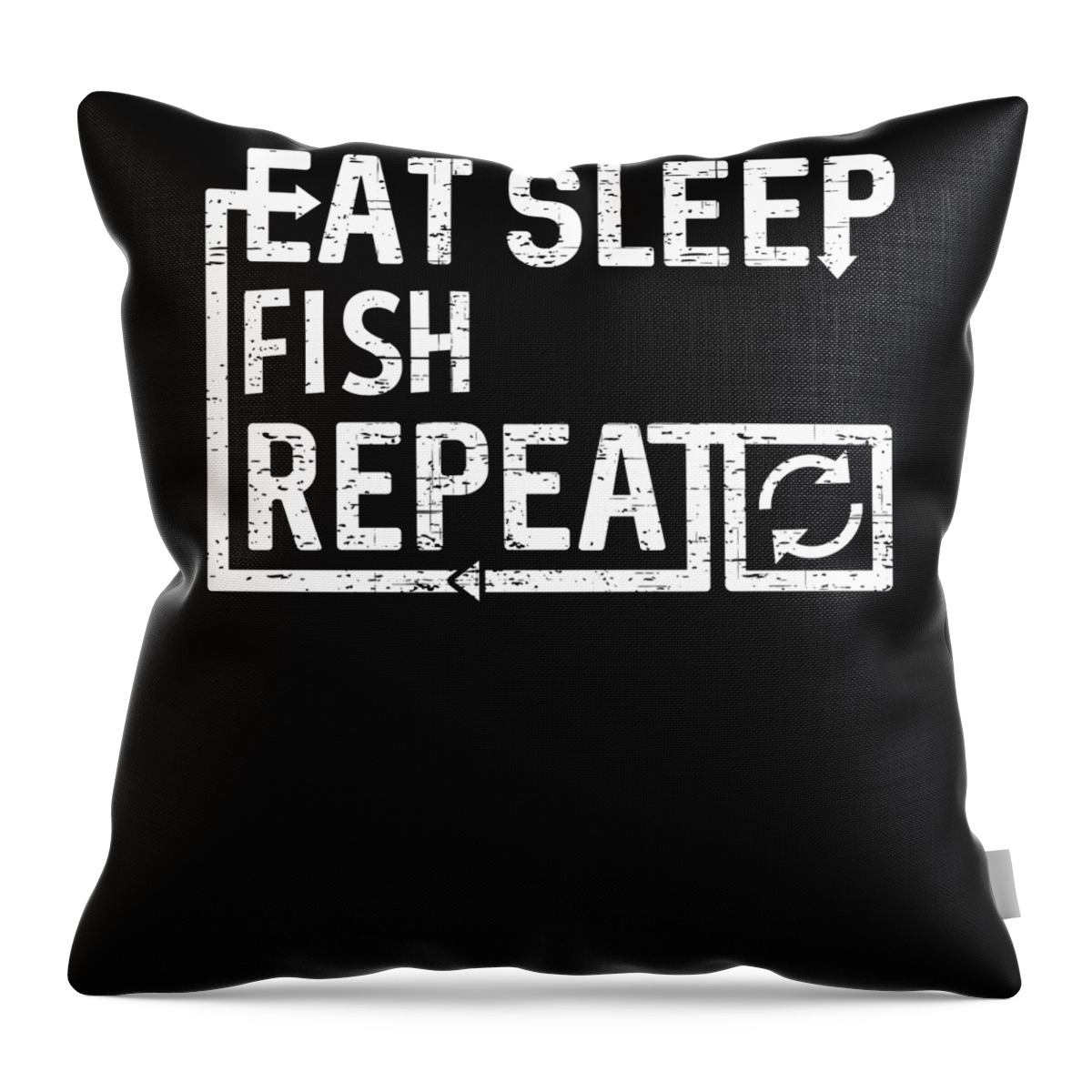 Cool Throw Pillow featuring the digital art Eat Sleep Fish by Flippin Sweet Gear