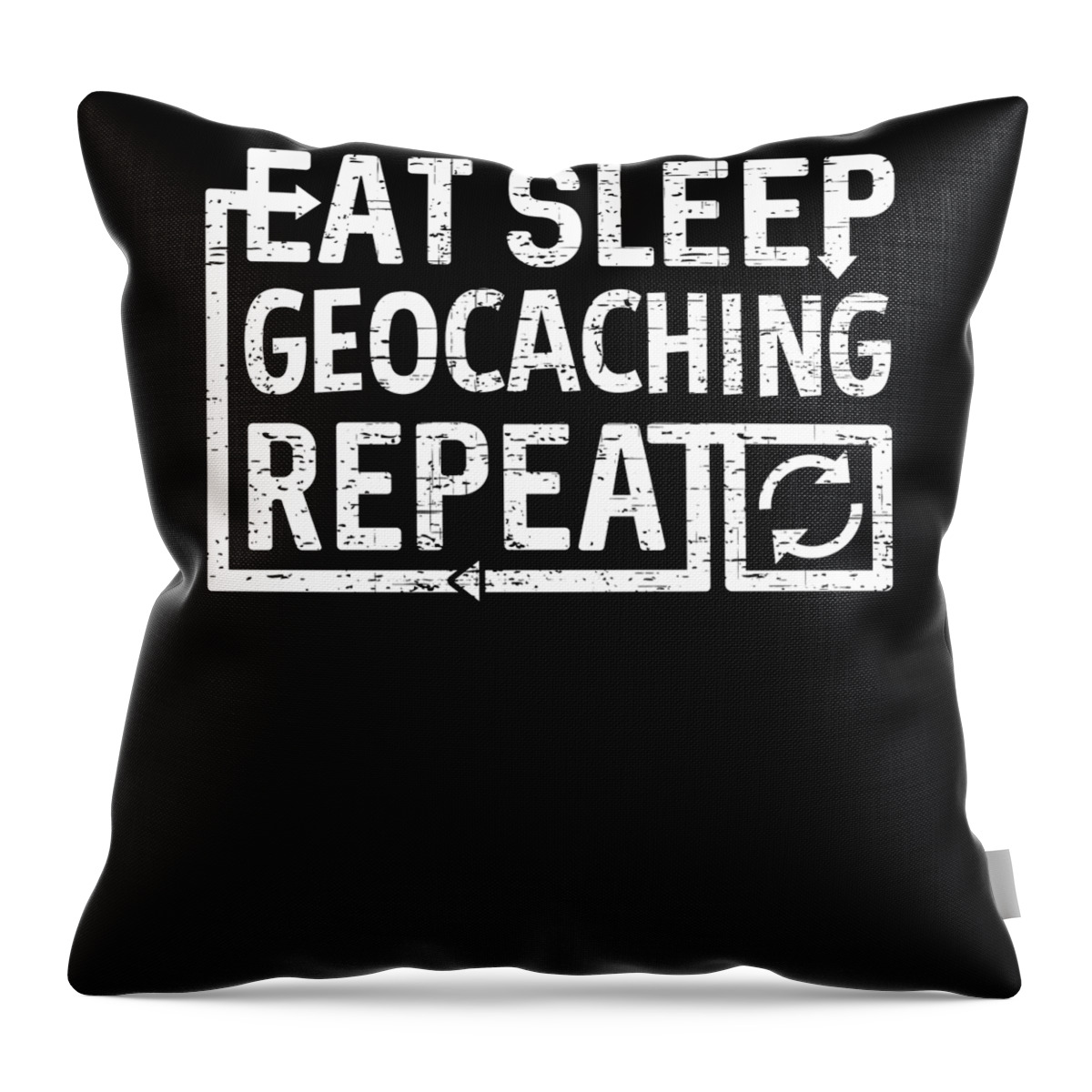 Cool Throw Pillow featuring the digital art Eat Sleep Geocaching by Flippin Sweet Gear