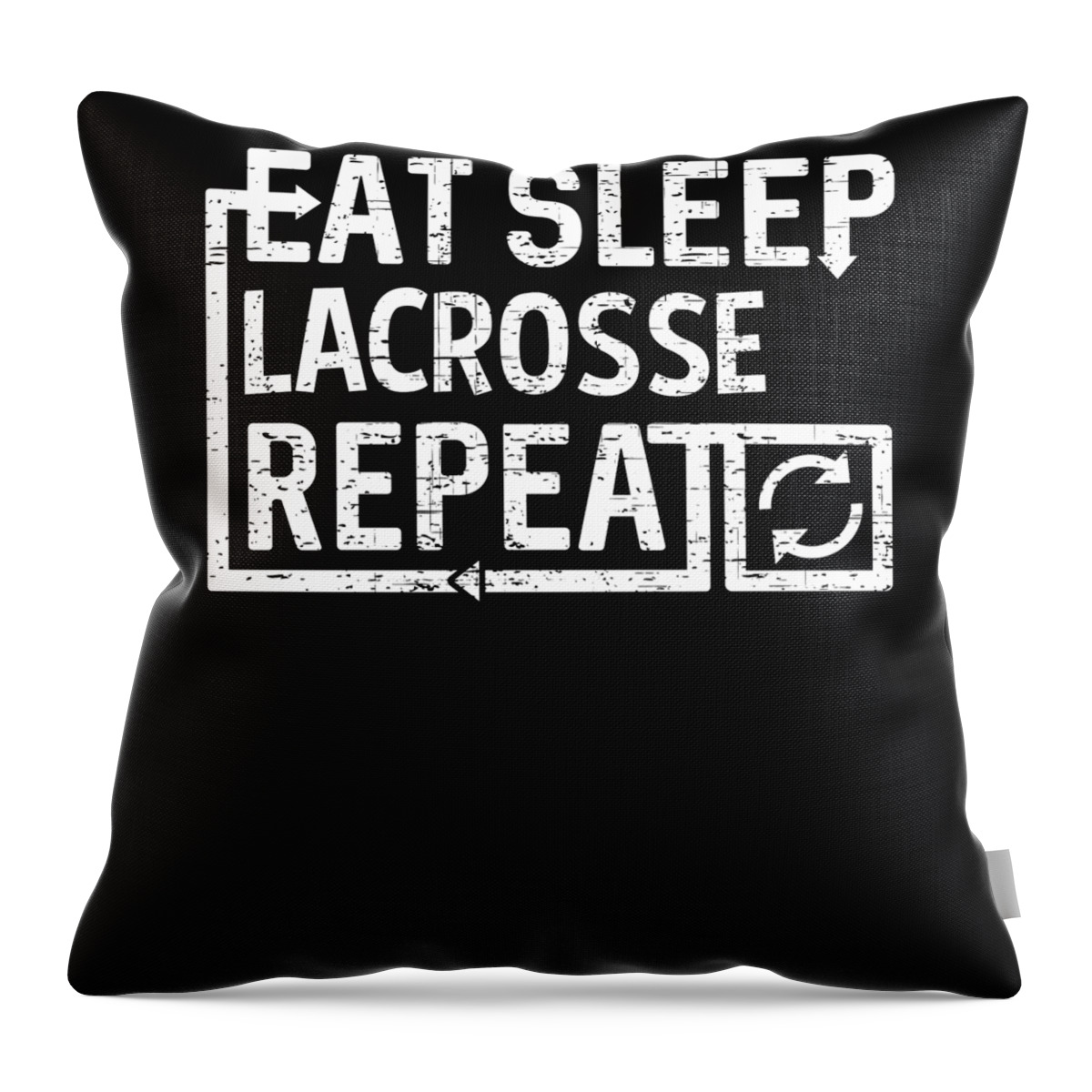 Cool Throw Pillow featuring the digital art Eat Sleep Lacrosse by Flippin Sweet Gear