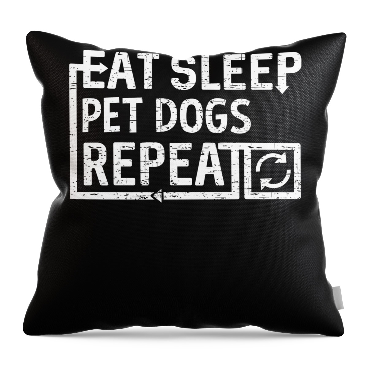 Cool Throw Pillow featuring the digital art Eat Sleep Pet Dogs by Flippin Sweet Gear