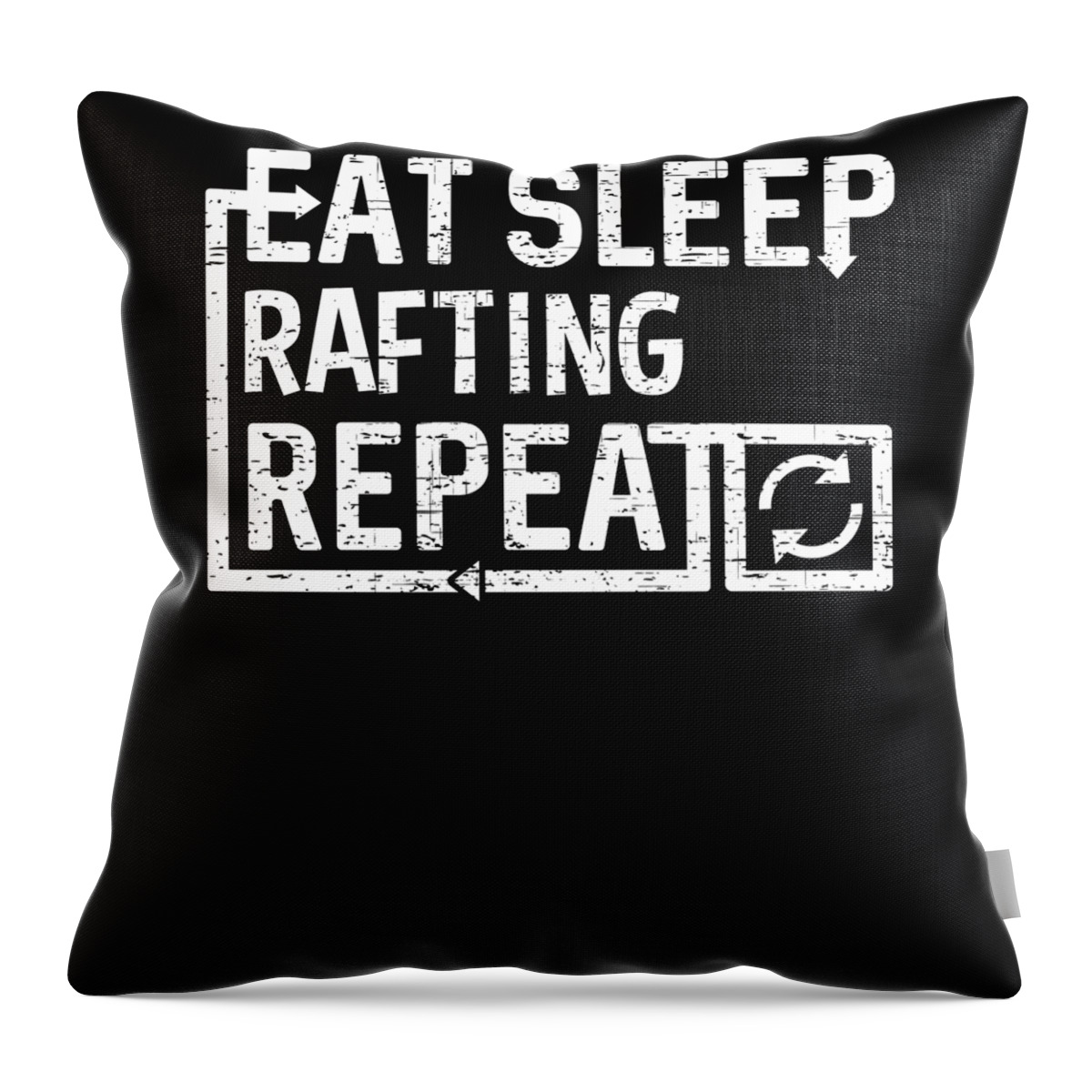 Cool Throw Pillow featuring the digital art Eat Sleep Rafting by Flippin Sweet Gear