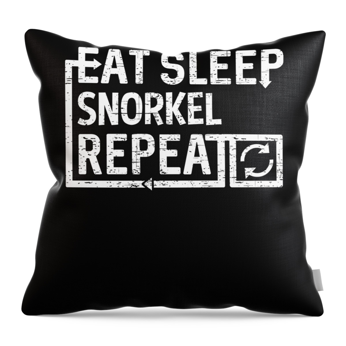 Cool Throw Pillow featuring the digital art Eat Sleep Snorkel by Flippin Sweet Gear