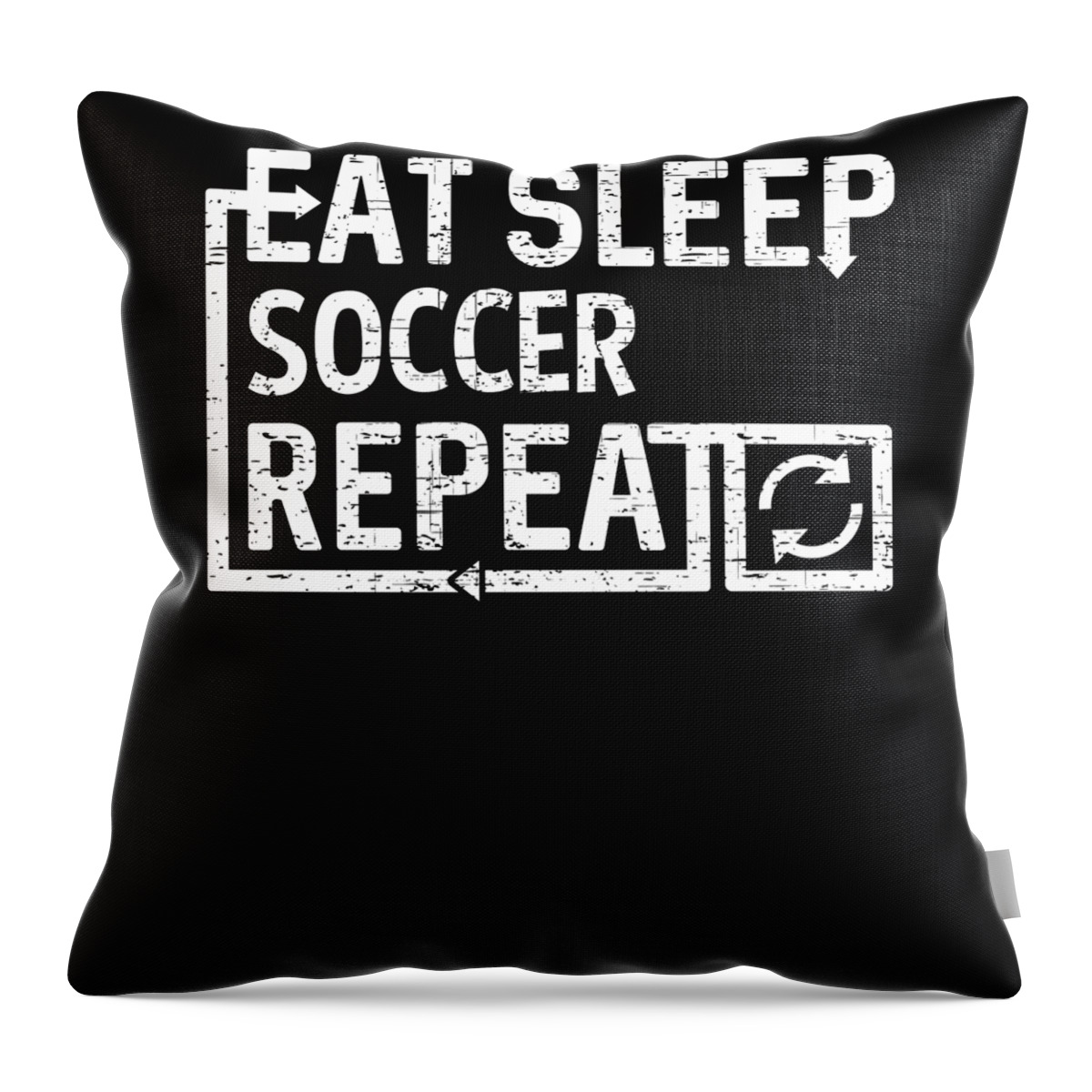 Cool Throw Pillow featuring the digital art Eat Sleep Soccer by Flippin Sweet Gear
