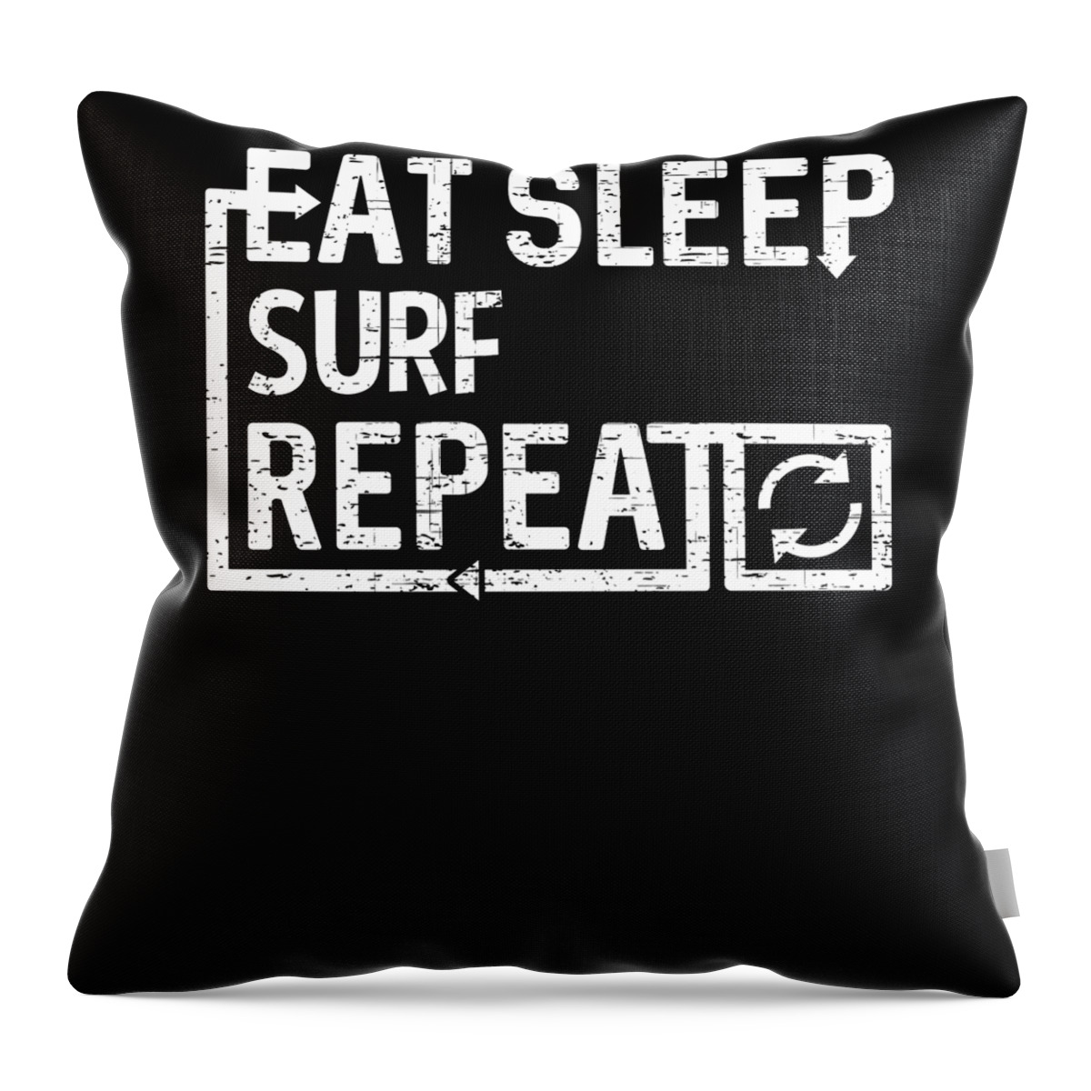 Cool Throw Pillow featuring the digital art Eat Sleep Surf by Flippin Sweet Gear