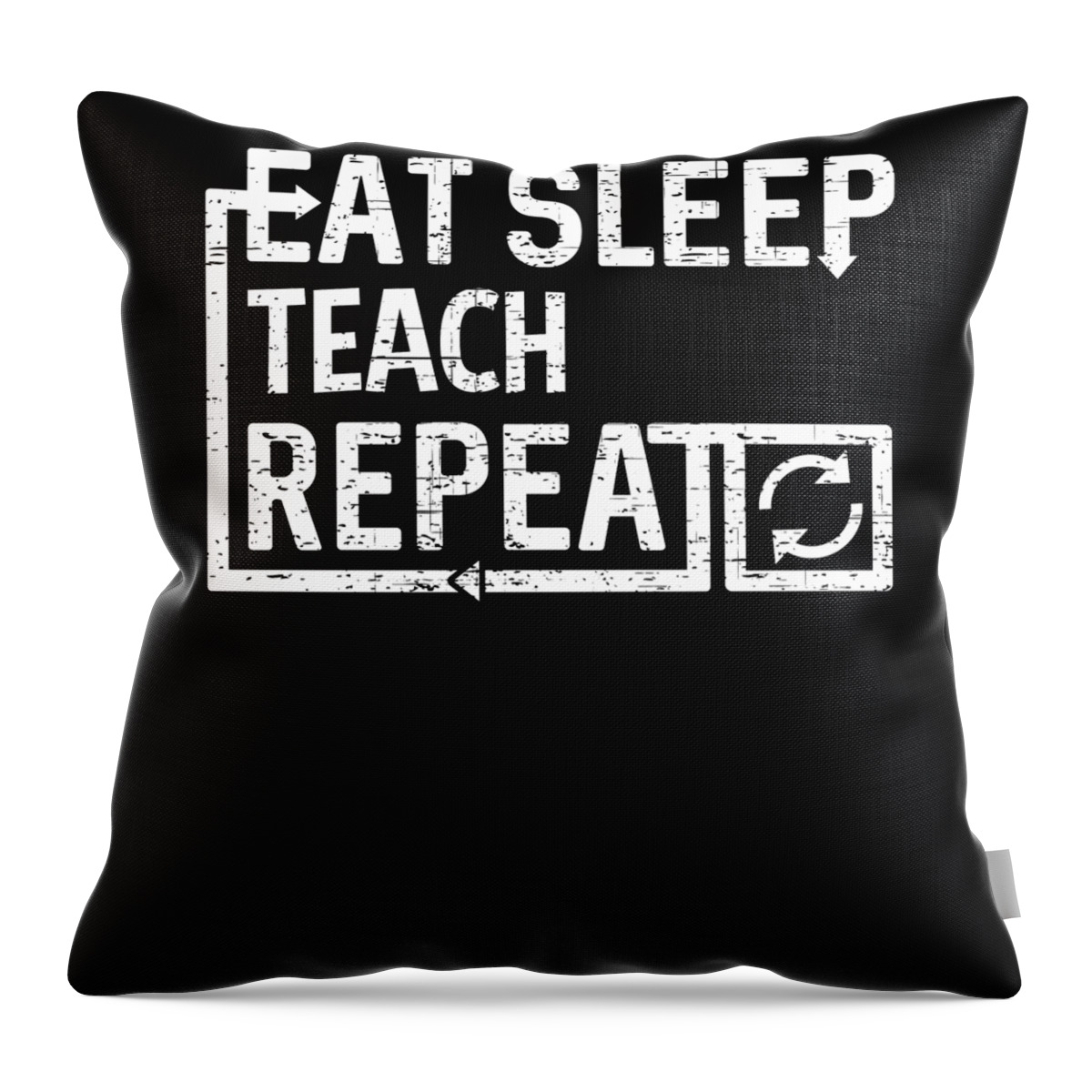 Cool Throw Pillow featuring the digital art Eat Sleep Teach by Flippin Sweet Gear