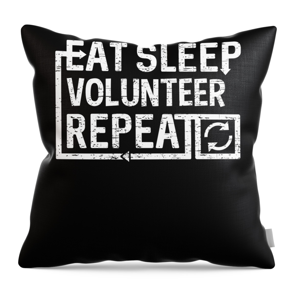 Cool Throw Pillow featuring the digital art Eat Sleep Volunteer by Flippin Sweet Gear