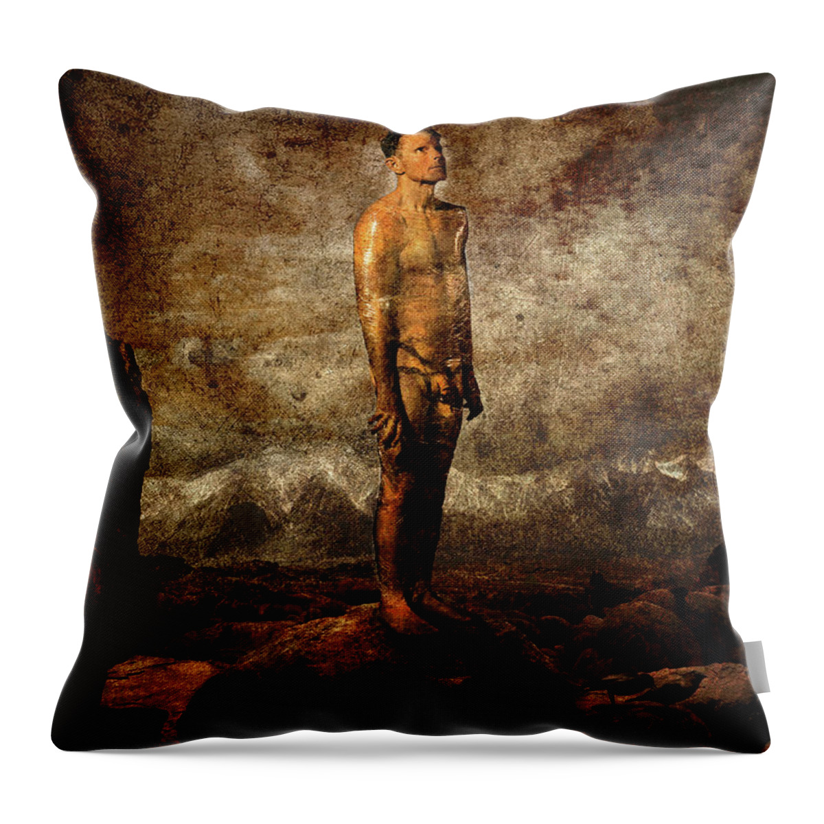 Nude Throw Pillow featuring the photograph Ed Waiting for Ascension by Mark Gomez