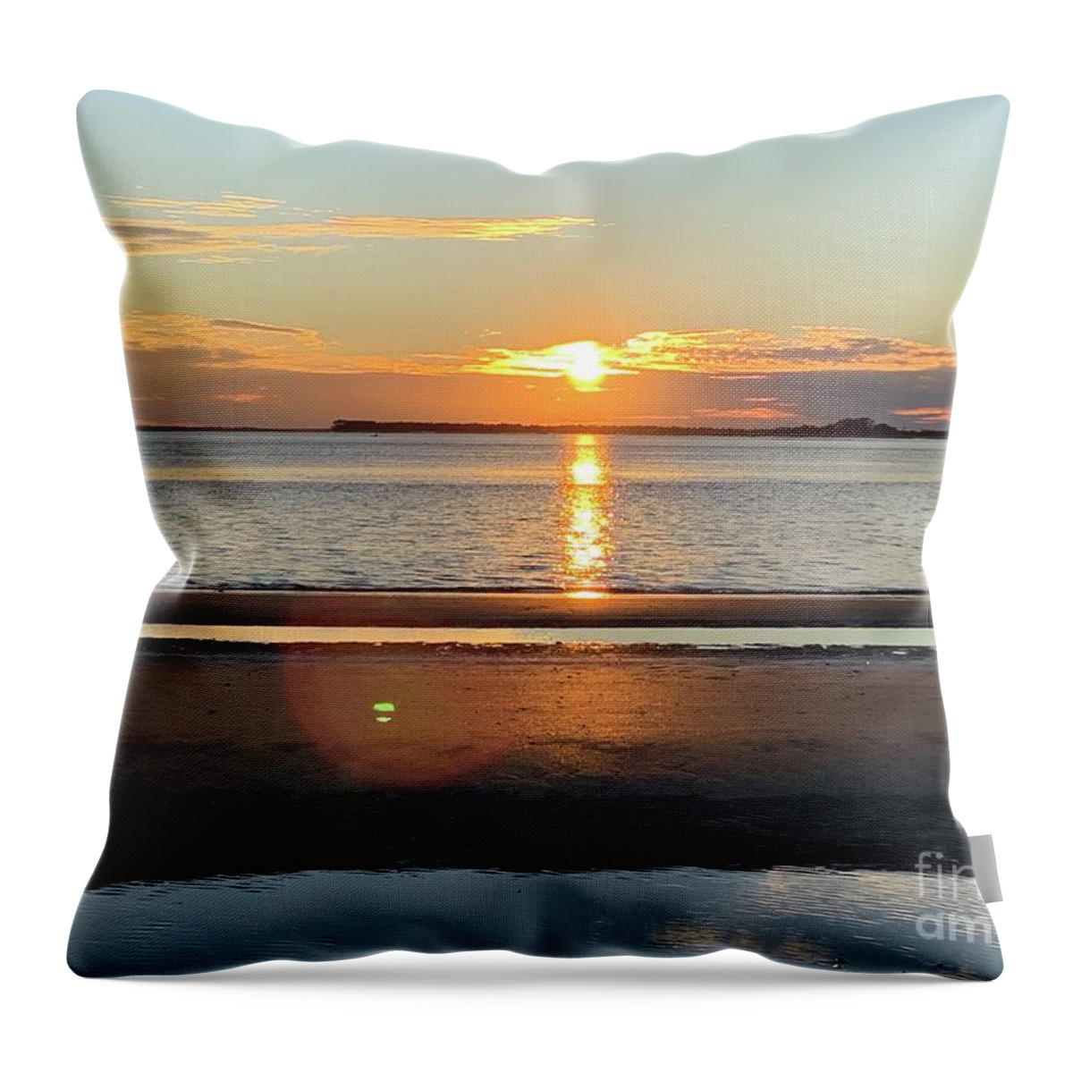 Edisto Beach Throw Pillow featuring the photograph Edisto Beach South Carolina Sunset by Catherine Wilson