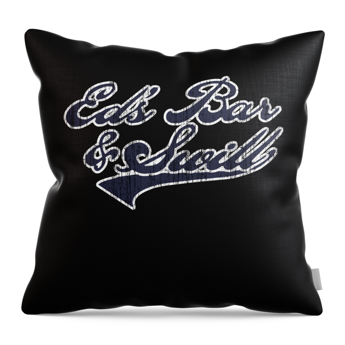 Funny Throw Pillow featuring the digital art Eds Bar And Swill Retro by Flippin Sweet Gear