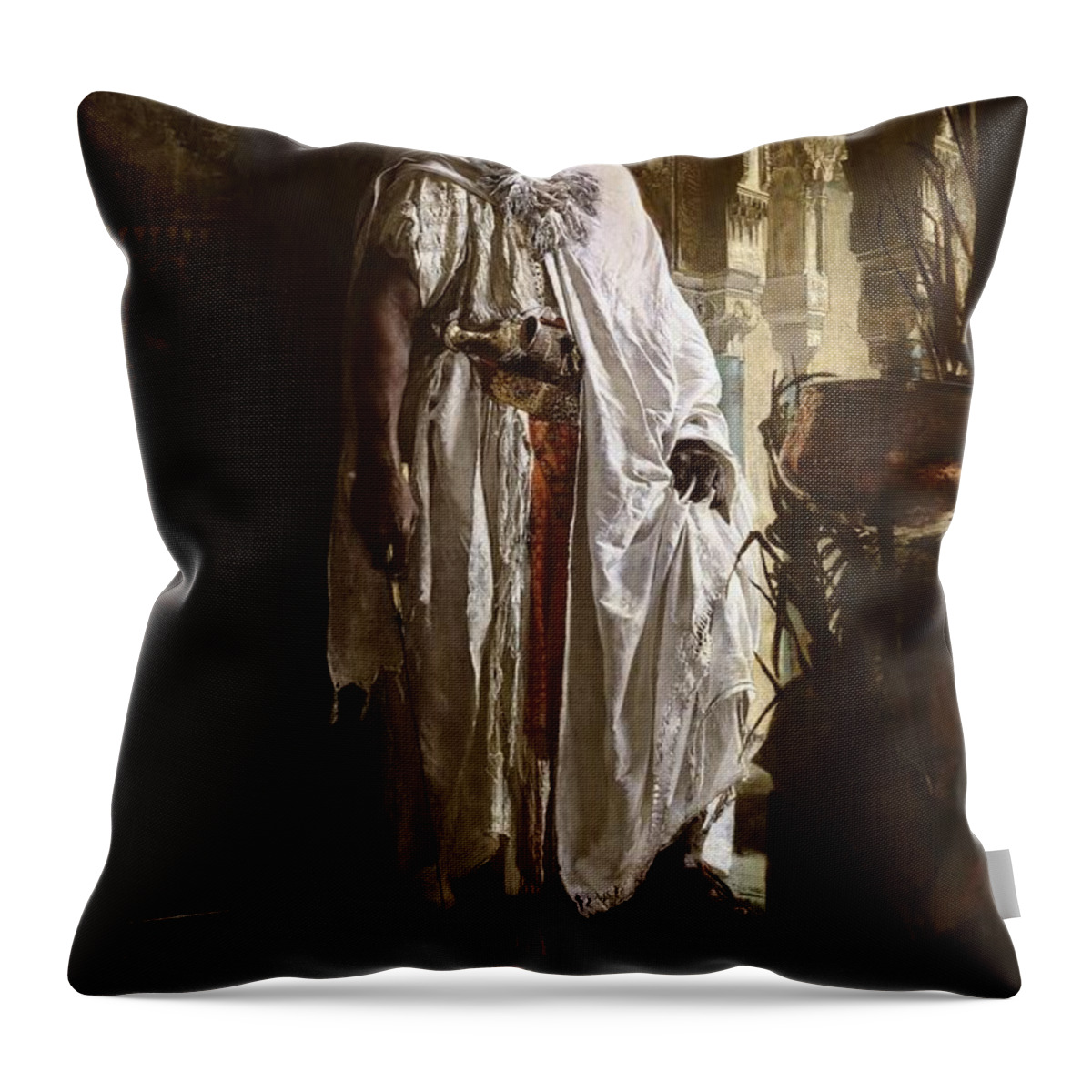 Eduard Charlemont Throw Pillow featuring the painting Eduard Charlemont, Austrian, by MotionAge Designs
