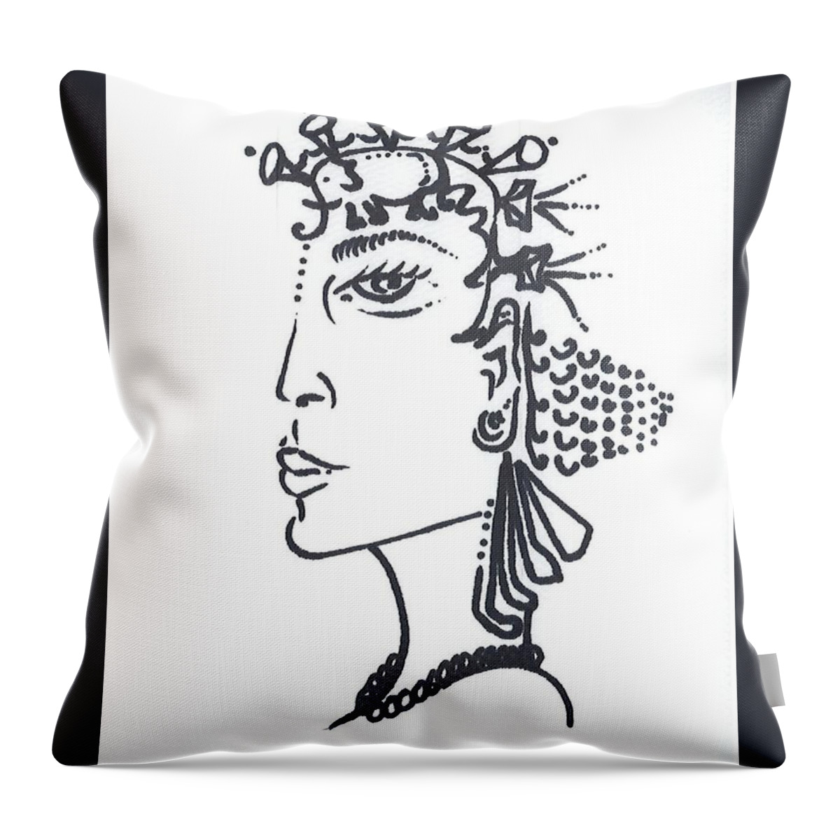 • Abstract  Throw Pillow featuring the drawing Egypt 1 2018 by Gustavo Ramirez