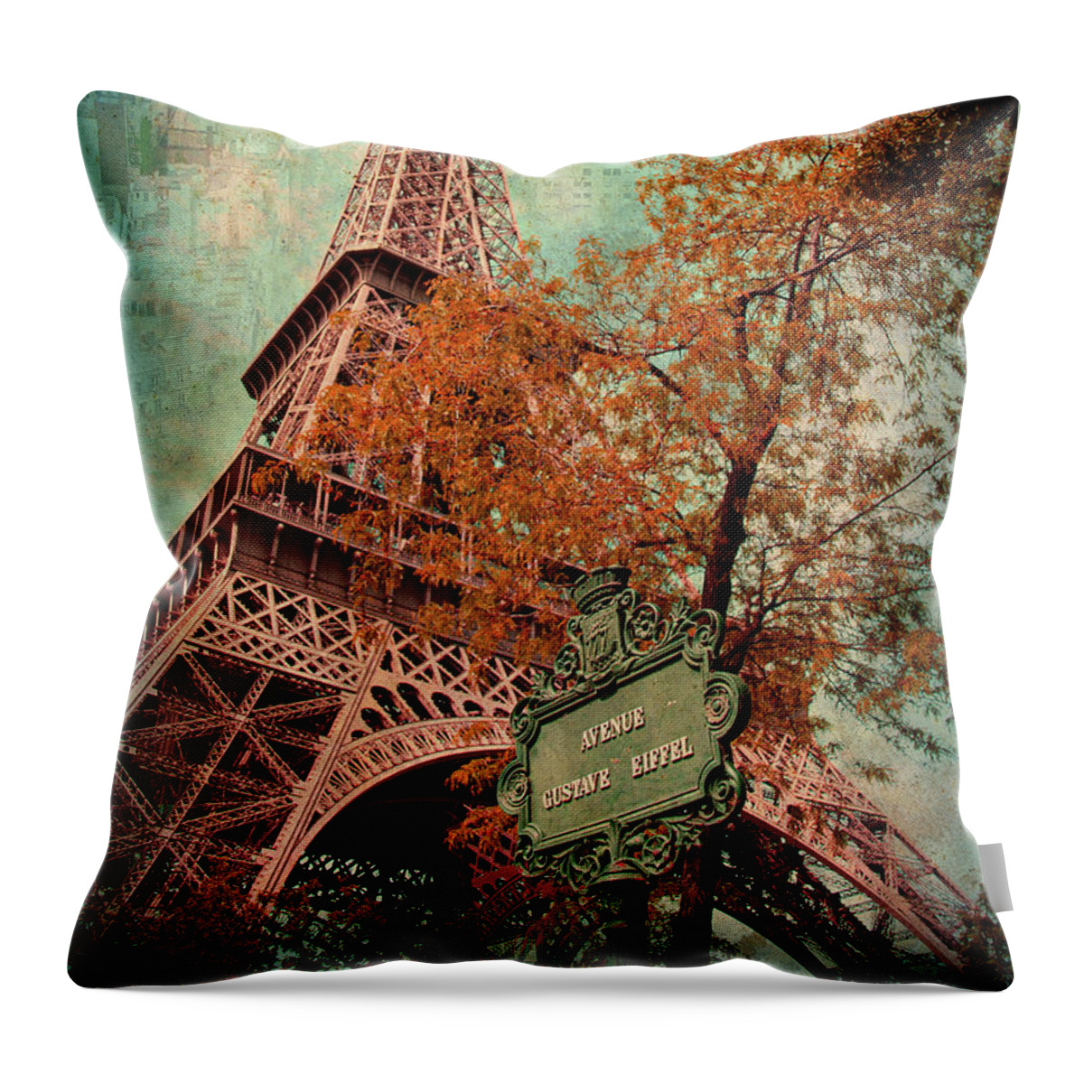 Eiffel Tower Throw Pillow featuring the photograph Eiffel Tower - Paris, France by Denise Strahm