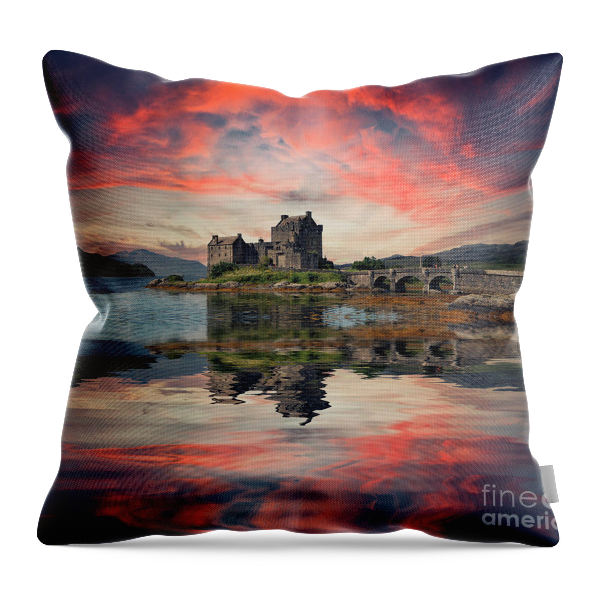 Scotland Throw Pillow featuring the photograph Eileann Donan Castle Scotland by Jack Torcello