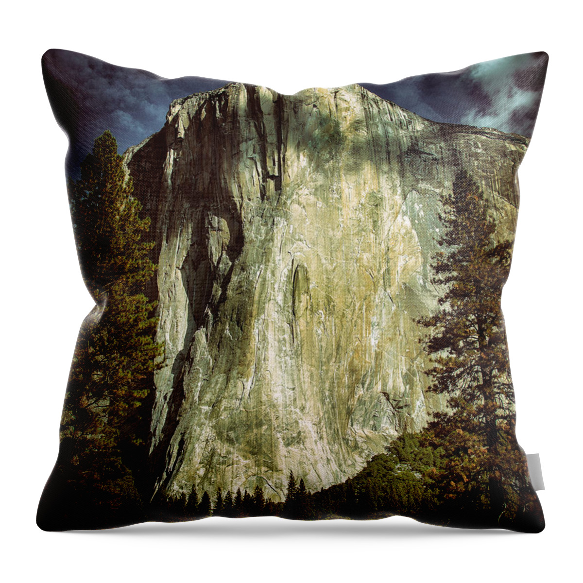 Yosemite Throw Pillow featuring the photograph El Capitan Yosmite Valley by Lawrence Knutsson