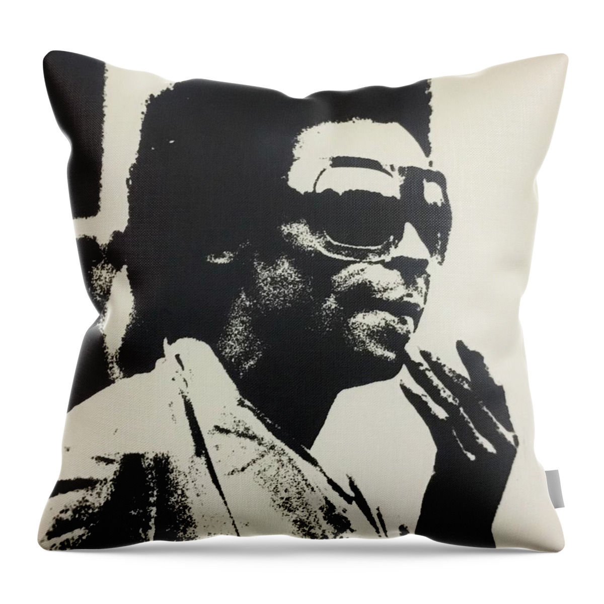 Miles Davis Throw Pillow featuring the photograph El Maestro Miles Davis by Ricardo Penalver deceased