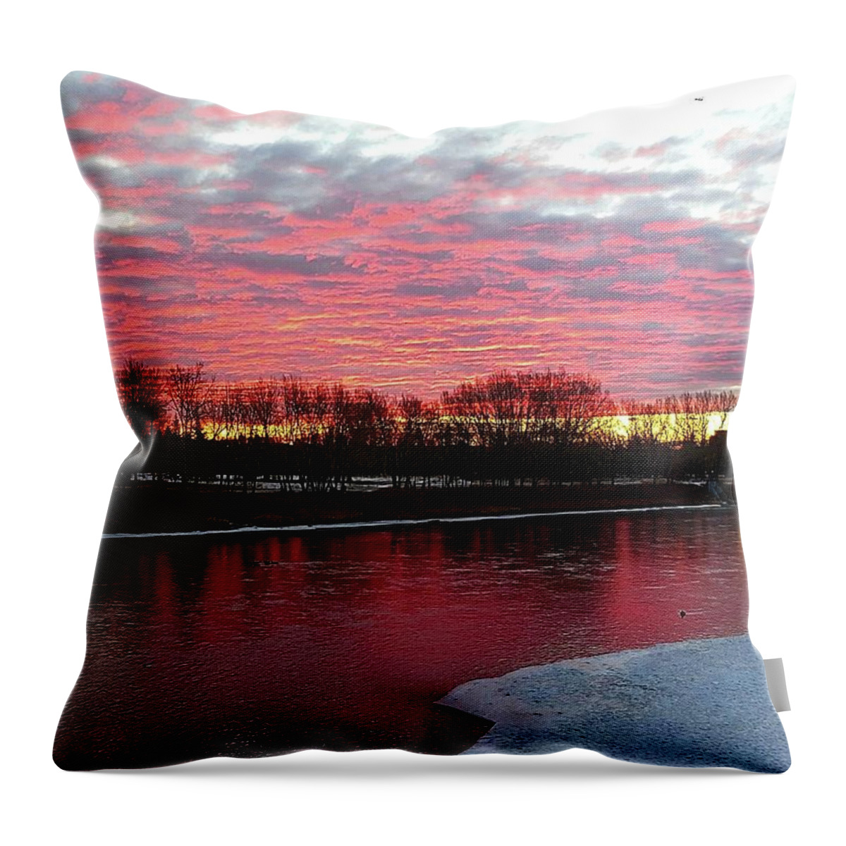 Landscape Throw Pillow featuring the photograph Elbow River Sunrise by Gerry Bates