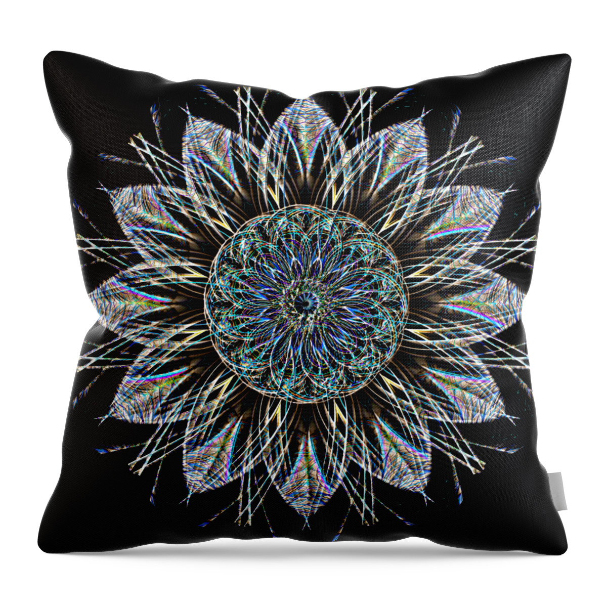 Electric Throw Pillow featuring the digital art Electric Flower Power by David Manlove