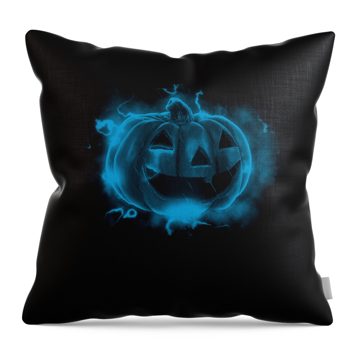 Funny Throw Pillow featuring the digital art Electric Pumpkin by Flippin Sweet Gear