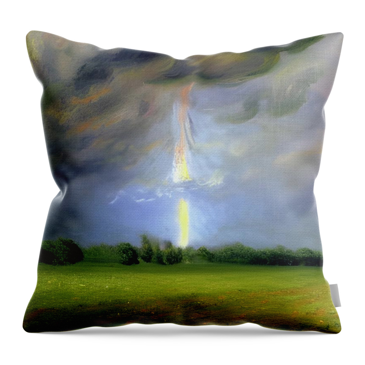 Painting Throw Pillow featuring the painting Electric Sky by Ally White
