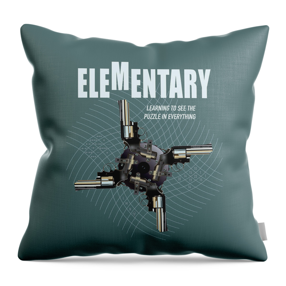 Movie Poster Throw Pillow featuring the digital art Elementary TV Series Poster by Movie Poster Boy