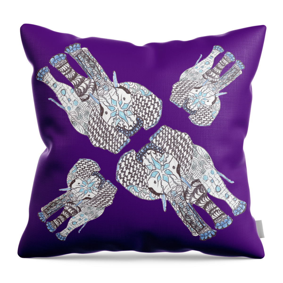 Elephant Babies Throw Pillow featuring the photograph Elephant Babies by Jean Noren