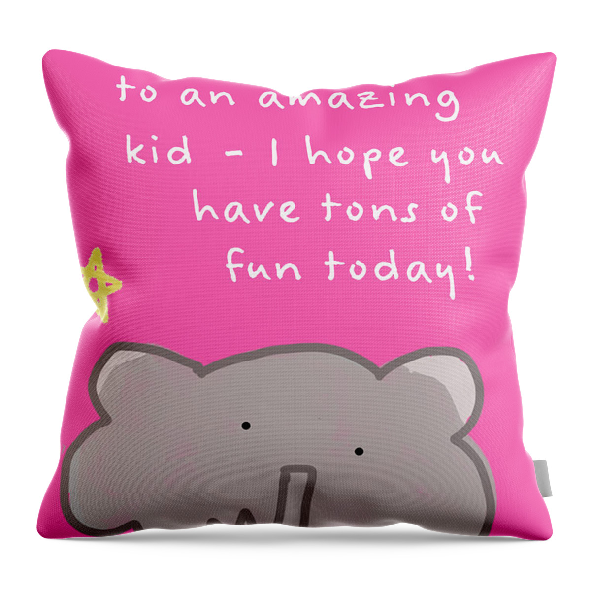 Bday Throw Pillow featuring the digital art Elephant Birthday by Ashley Rice