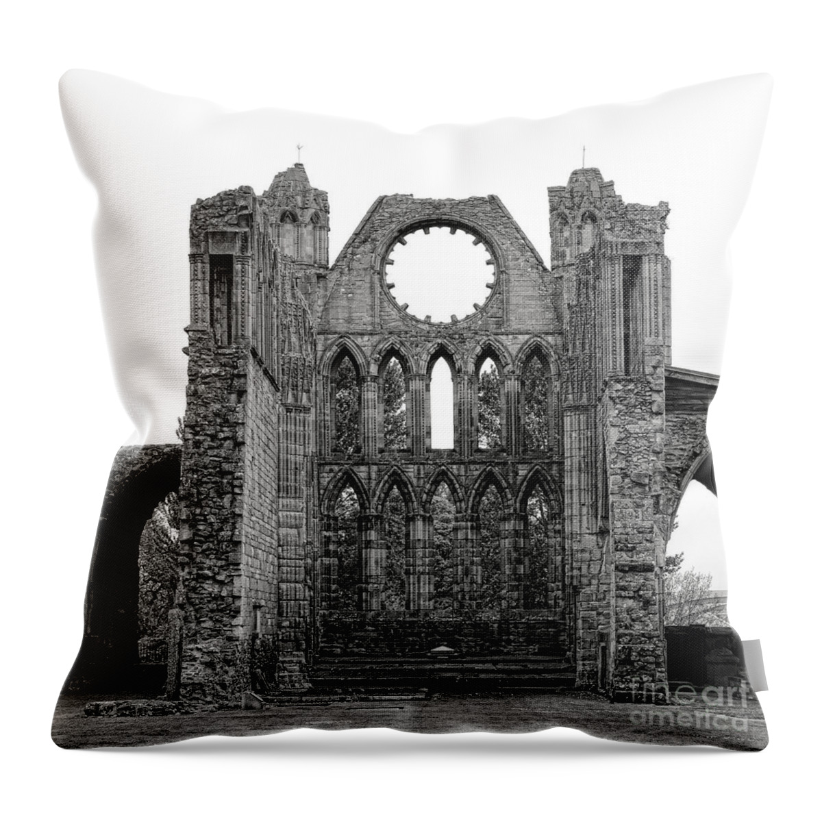 Elgin Throw Pillow featuring the photograph Elgin Cathedral Apse by Olivier Le Queinec