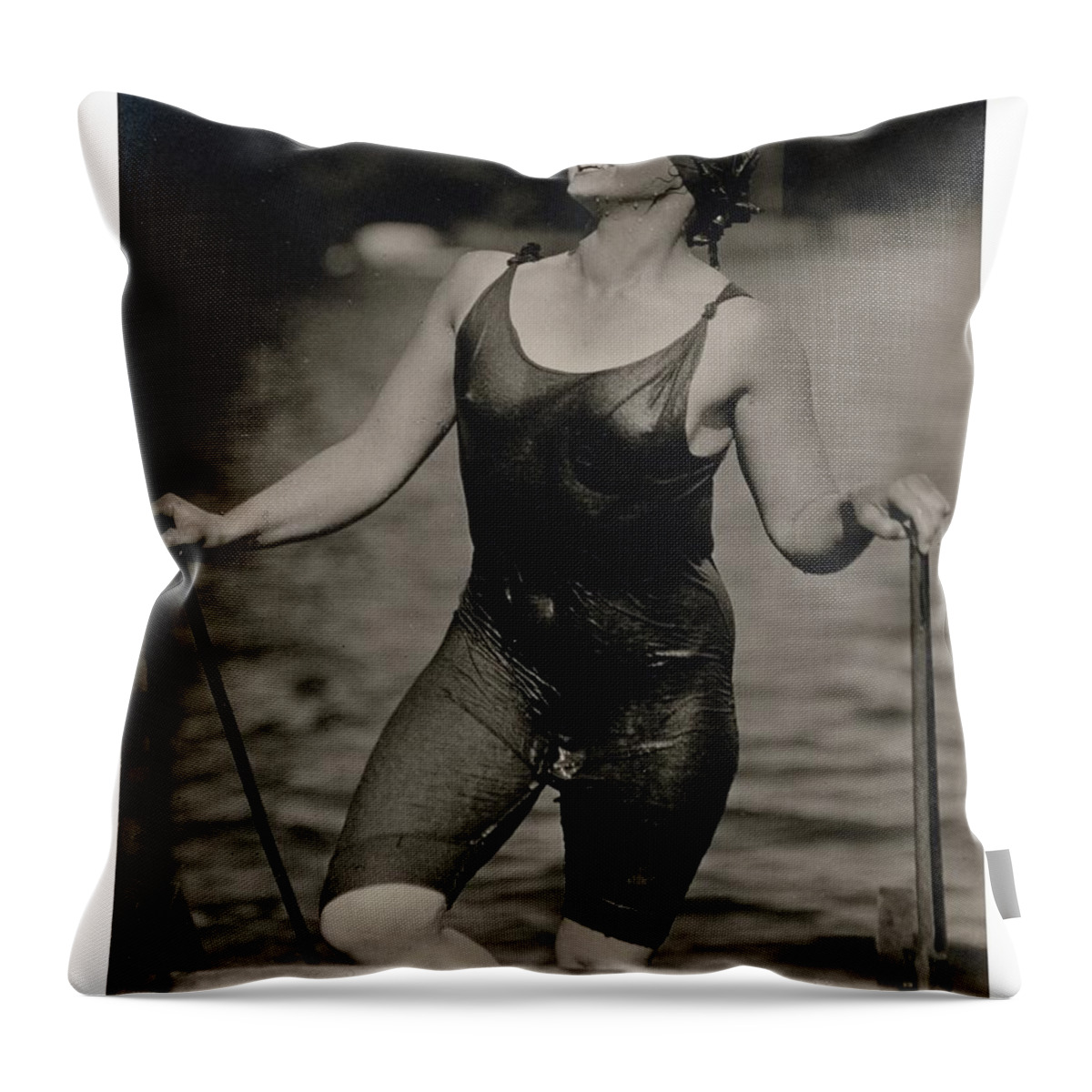 Dutch Throw Pillow featuring the painting Ellen Koeniger Lake George Alfred Stieglitz by MotionAge Designs