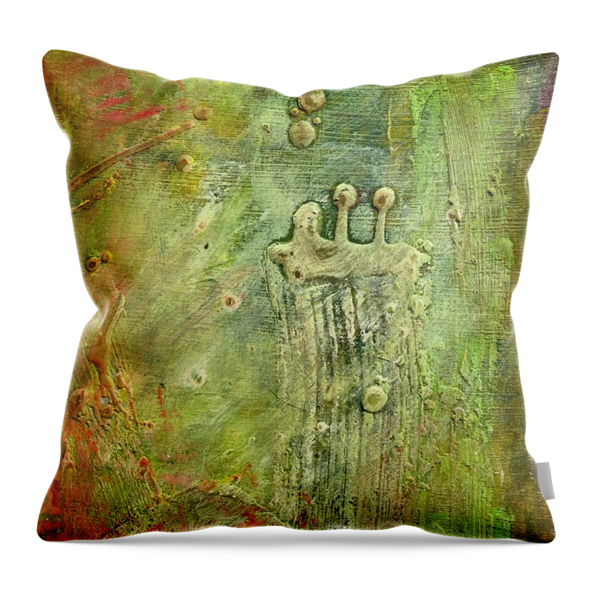 Abstract Throw Pillow featuring the painting Ellipsis 4 by Anna Skaradzinska