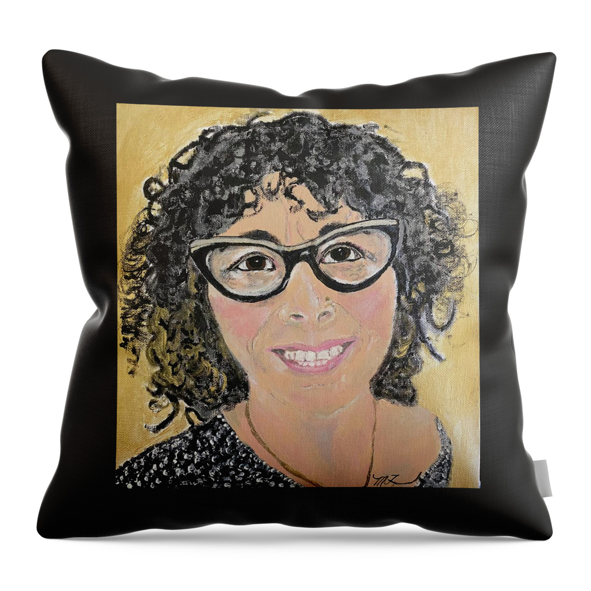 Woman Throw Pillow featuring the painting Elly Belle by Melody Fowler