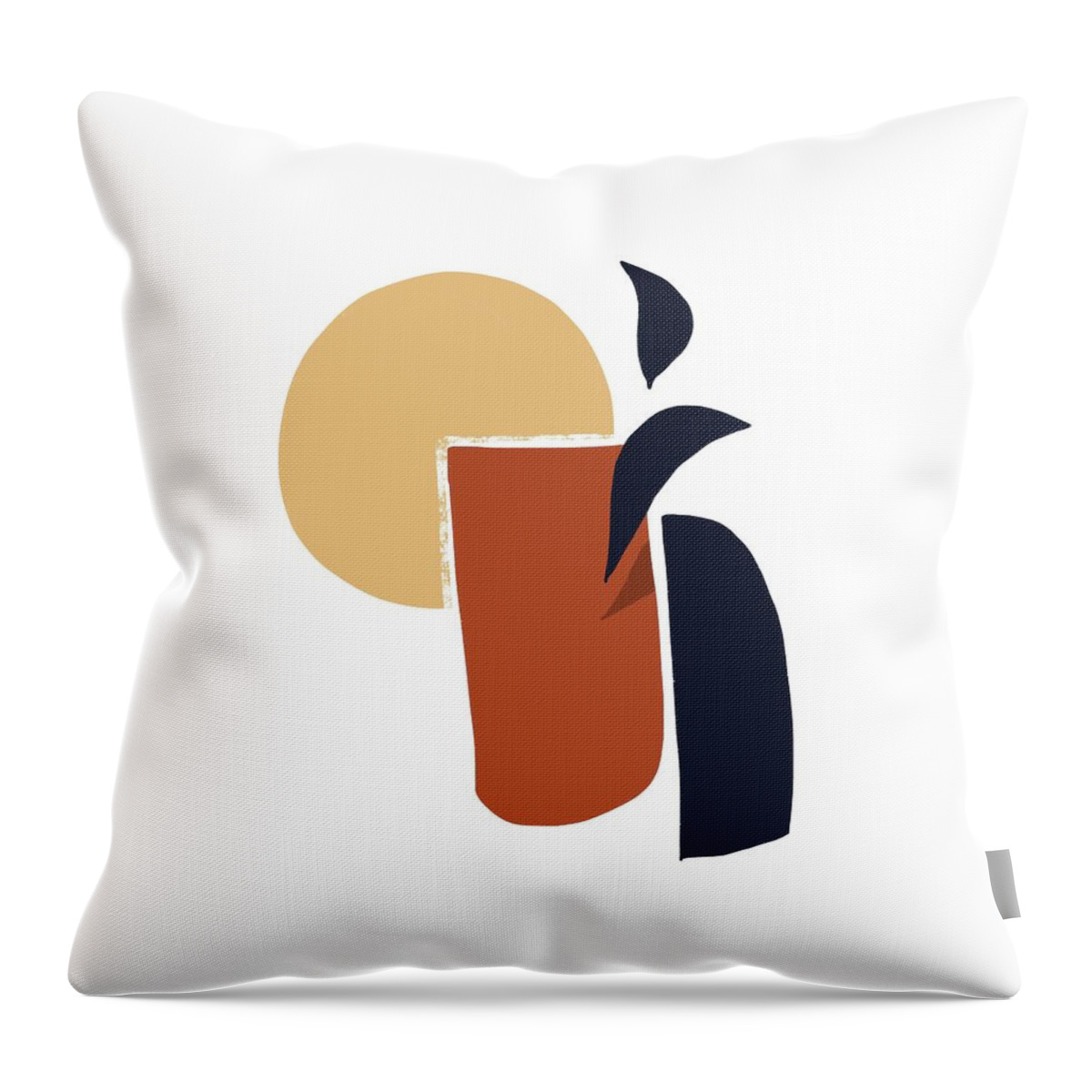 Abstract Throw Pillow featuring the digital art Elodie - Minimal, Modern Contemporary Abstract Painting by Studio Grafiikka