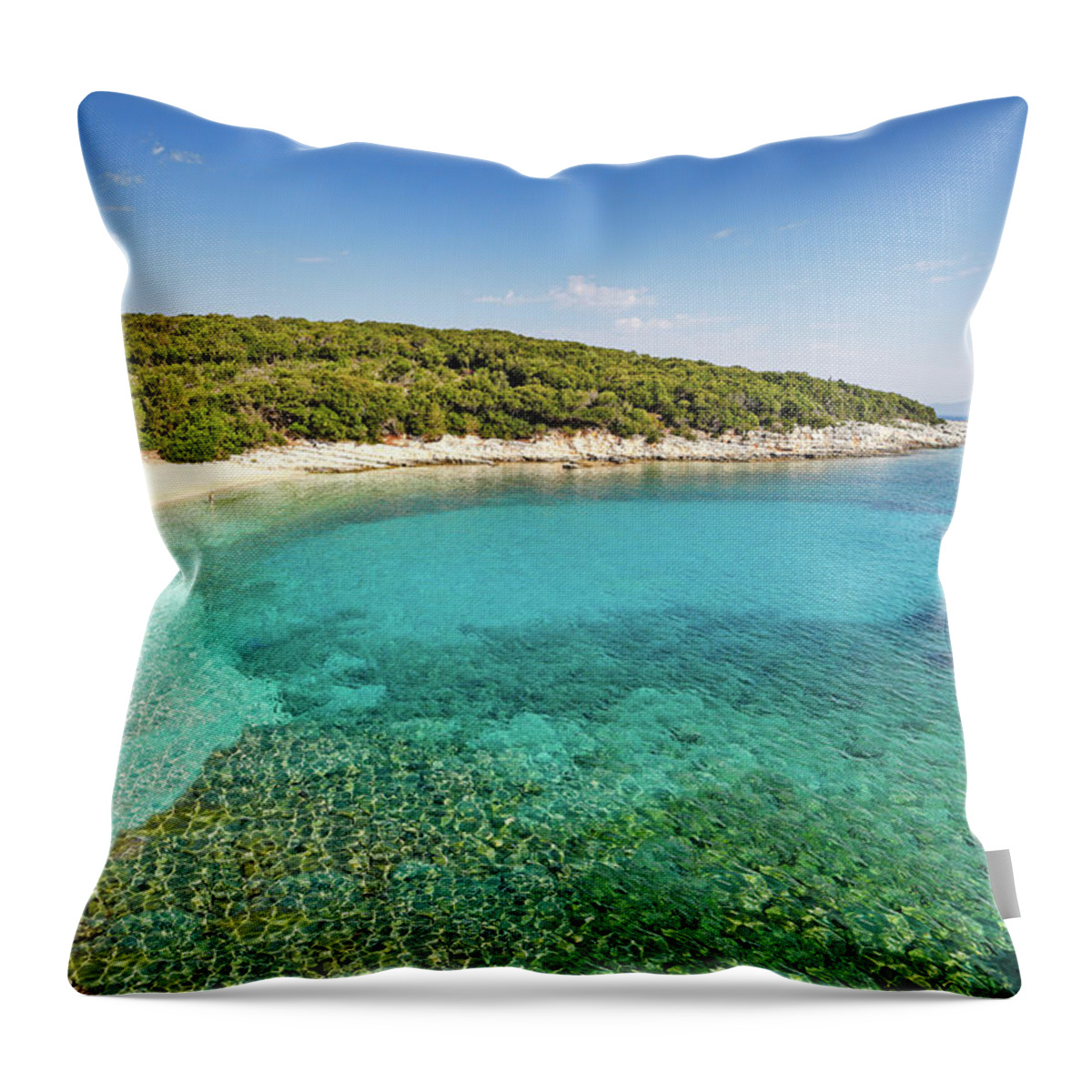 Emblisi Throw Pillow featuring the photograph Emblisi in Kefalonia, Greece by Constantinos Iliopoulos