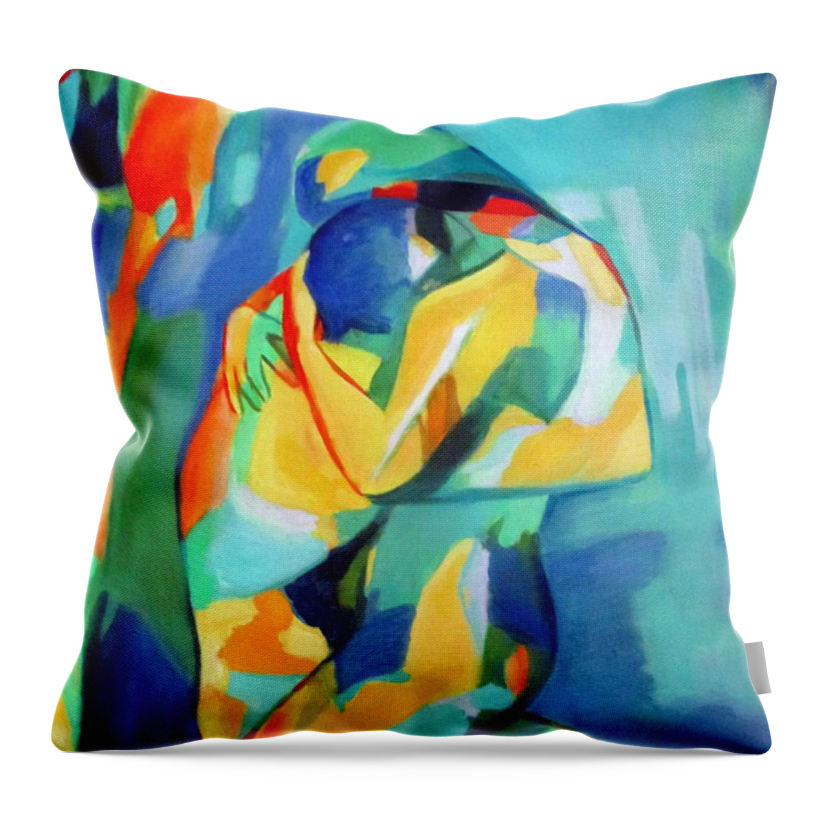 Affordable Paintings For Sale Throw Pillow featuring the painting Embrace by Helena Wierzbicki