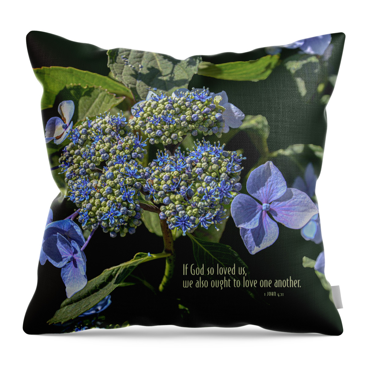 Hydrangea Throw Pillow featuring the photograph So Loved by Deborah D Campbell
