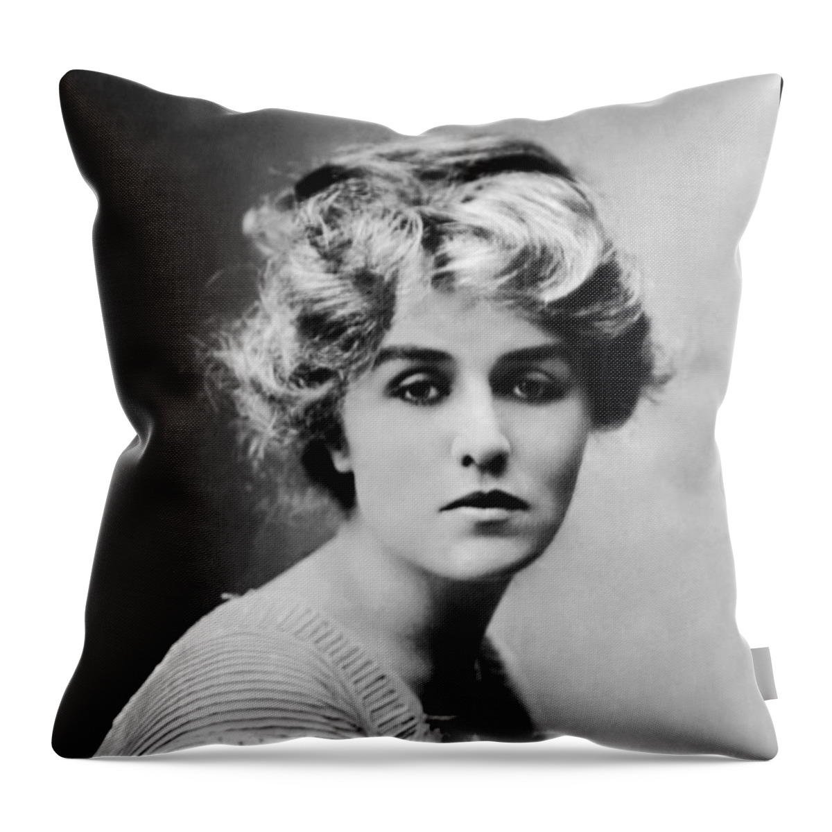 Emily Stevens Throw Pillow featuring the photograph Emily Stevens by Sad Hill - Bizarre Los Angeles Archive
