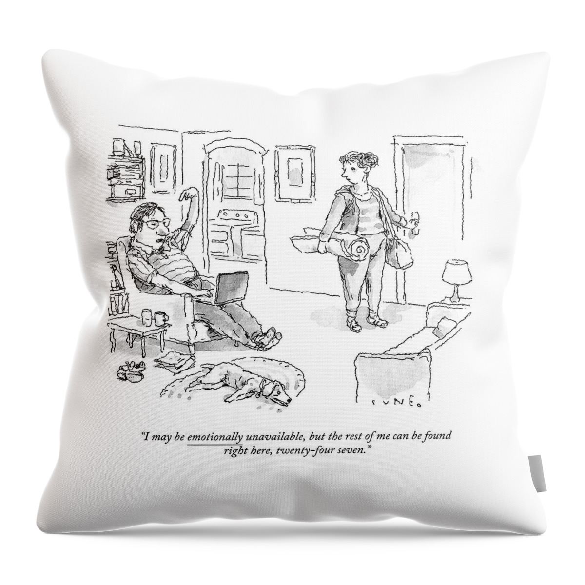 Emotionally Unavailable Throw Pillow
