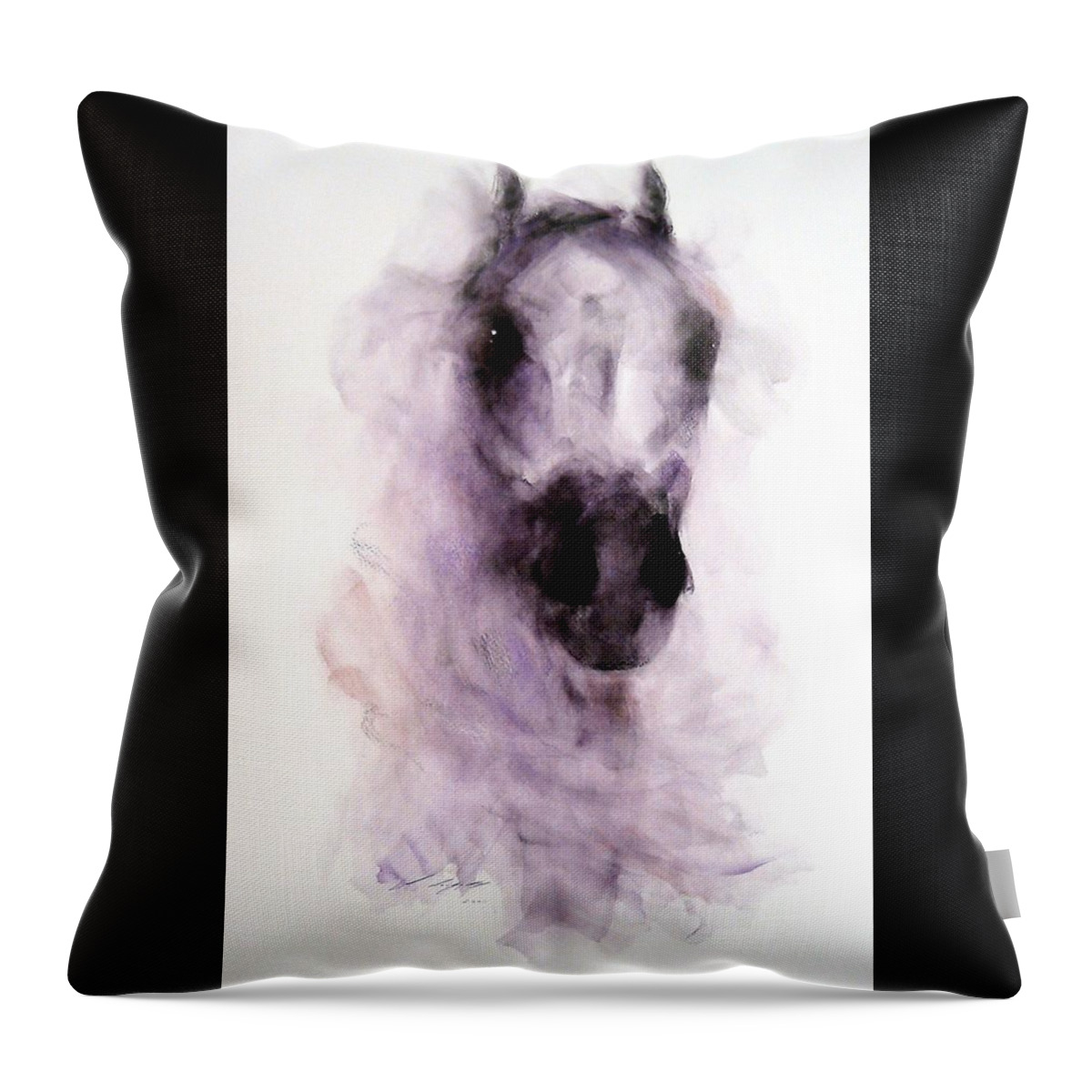 Horse Painting Throw Pillow featuring the painting Emperador by Janette Lockett