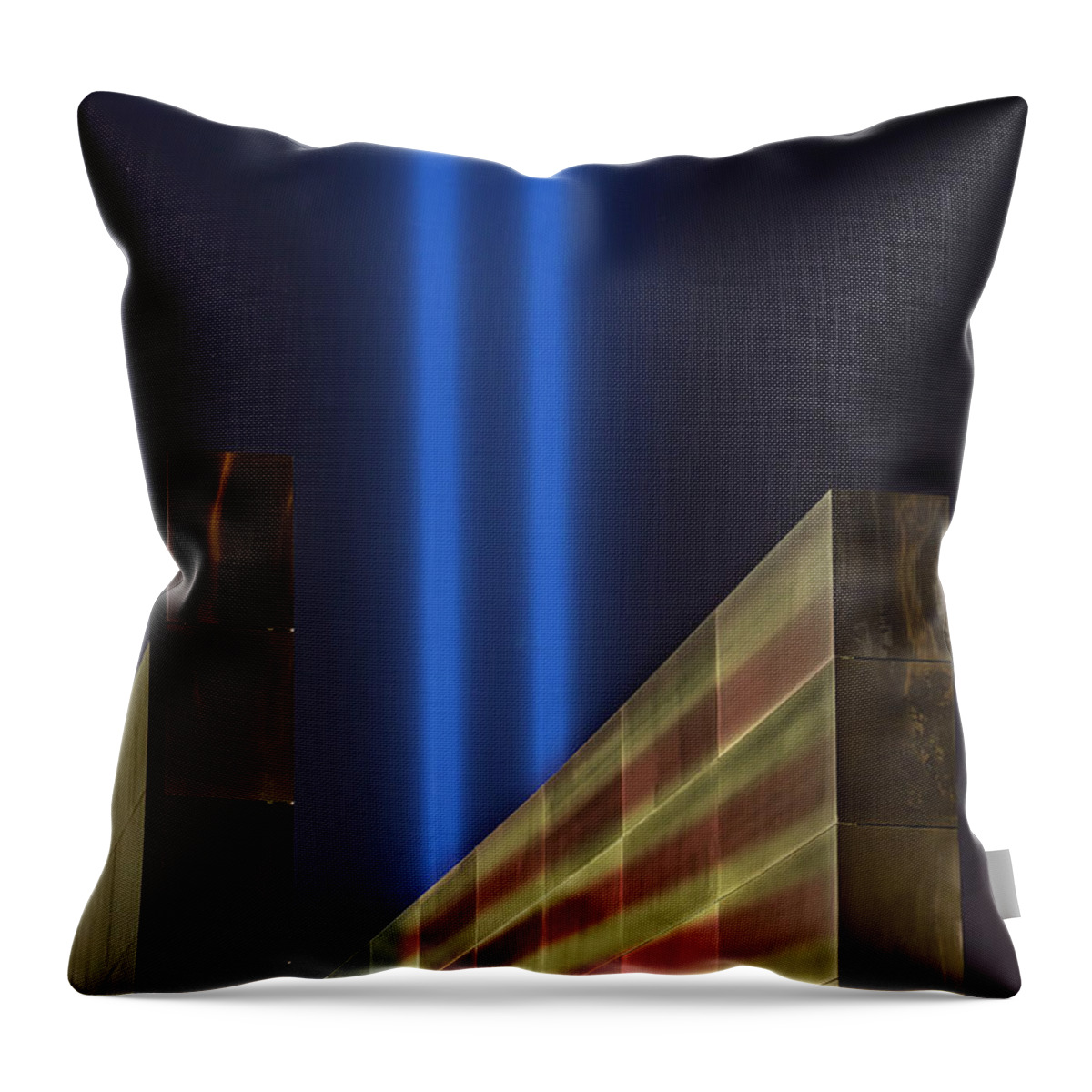 Tribute In Light Throw Pillow featuring the photograph Empty Sky Tribute In Light by Susan Candelario