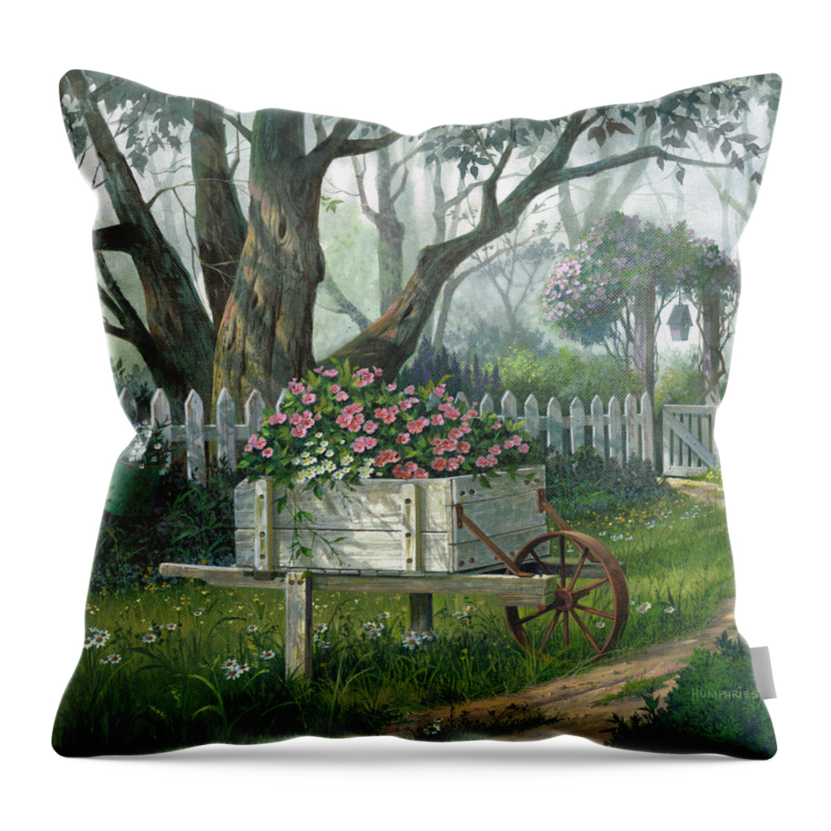 Michael Humphries Throw Pillow featuring the painting Enchanted by Michael Humphries
