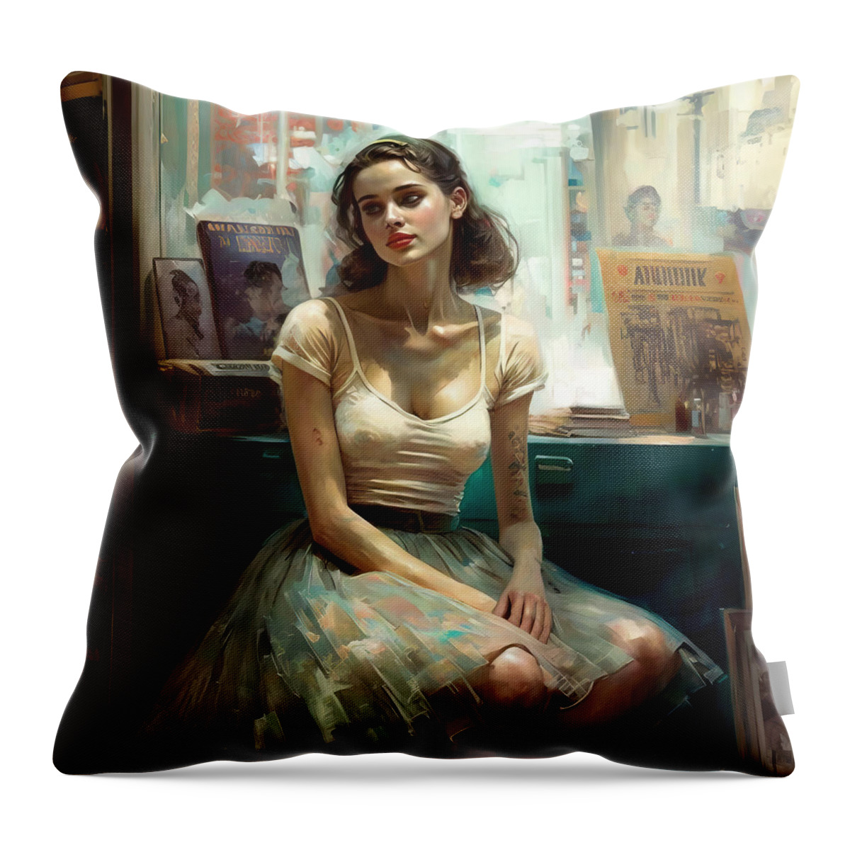 Woman Throw Pillow featuring the digital art End of Love by My Head Cinema