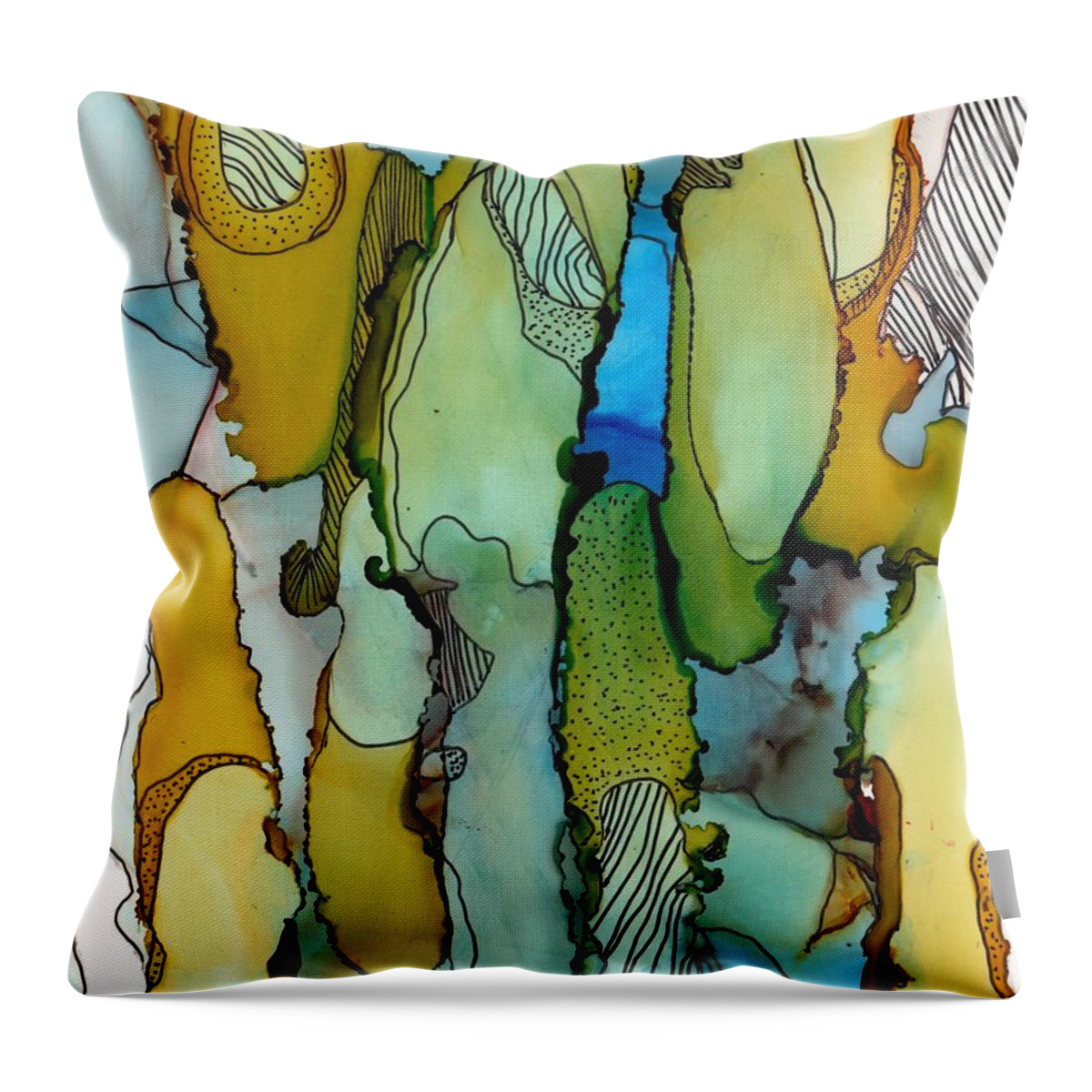 Alcohol Ink Throw Pillow featuring the painting Energized by Louise Adams