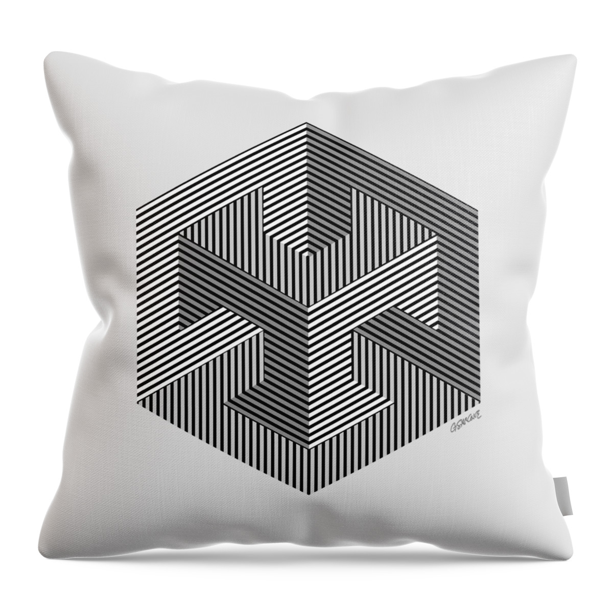 Optical Art Throw Pillow featuring the mixed media Enigma 2 by Gianni Sarcone